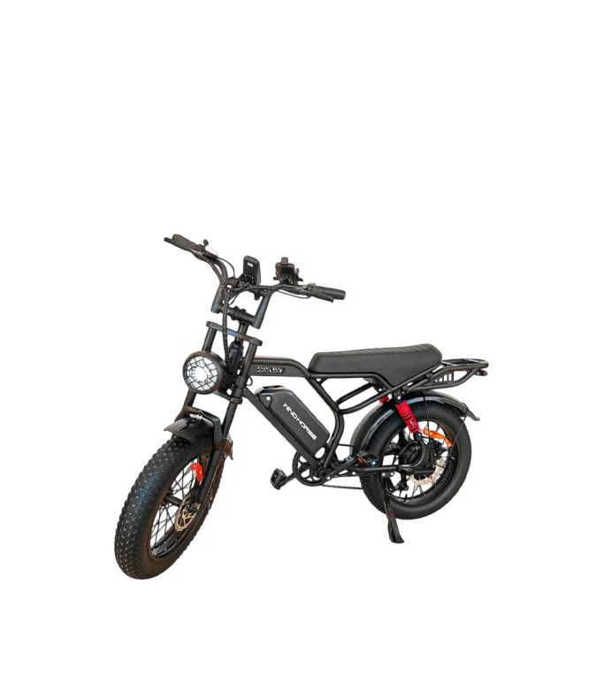WindHorse V8 PRO Electric Bike, 750W Geared Hub Motor, 50 km-h Top Speed, Up to 45 km Riding Range, 20-Inch Fat Tires, Dual Suspension System, Shimano 7-Speed Gearing, Carbon Alloy Fram